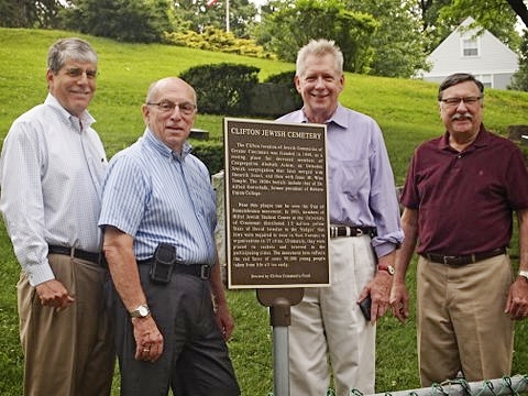 David Hoguet, JCGC Executive Director Ed Marks, JCGC Board Member and Clifton Resident Larry Holt, The Clifton Community Fund President Dave Huwer, The Clifton Community Fund Board Member